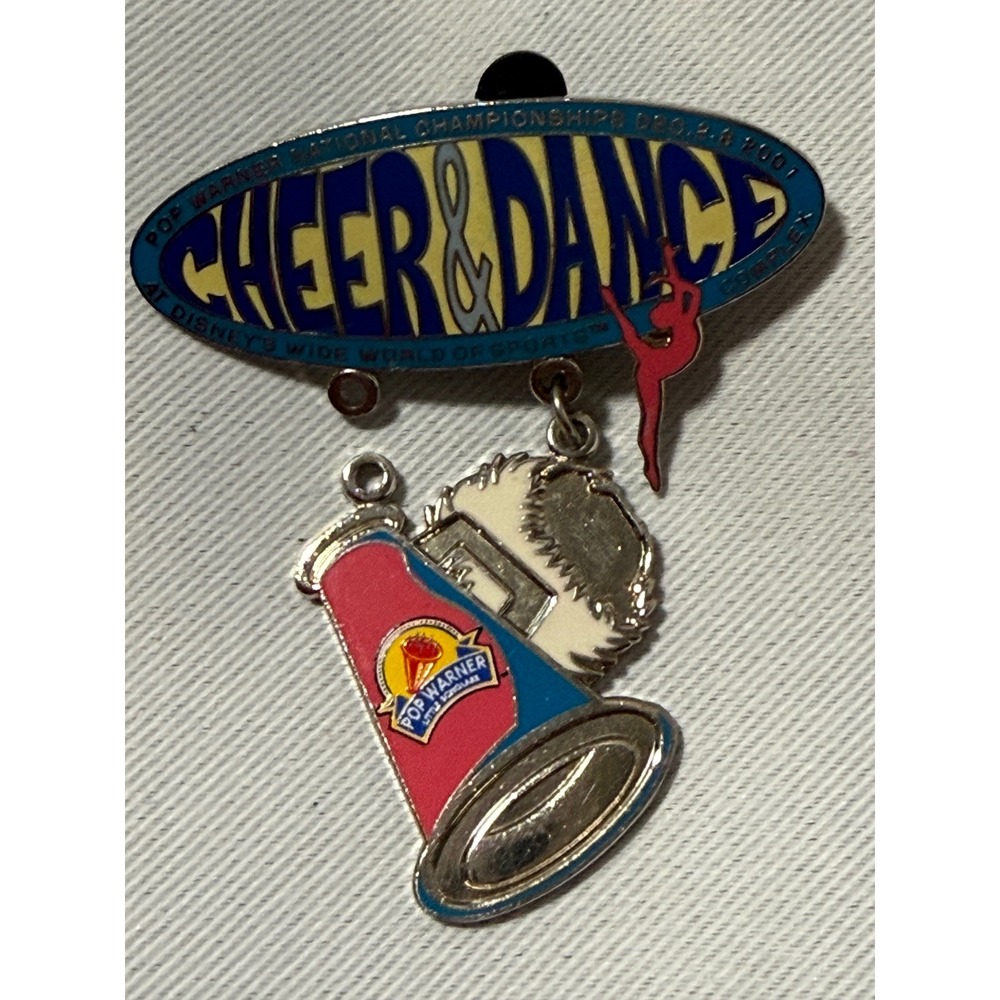 Disney 2001 Pop Warner National Championships Cheer Dance Megaphone Dangle Pin